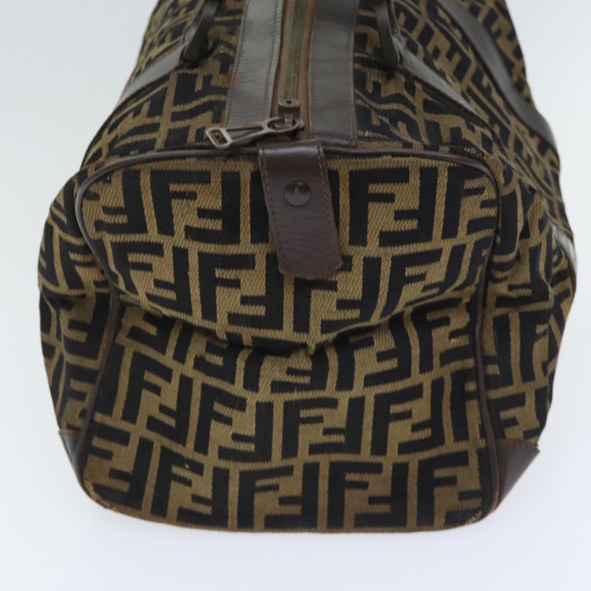 FENDI Zucca Canvas Boston Bag Brown Black ep5847
