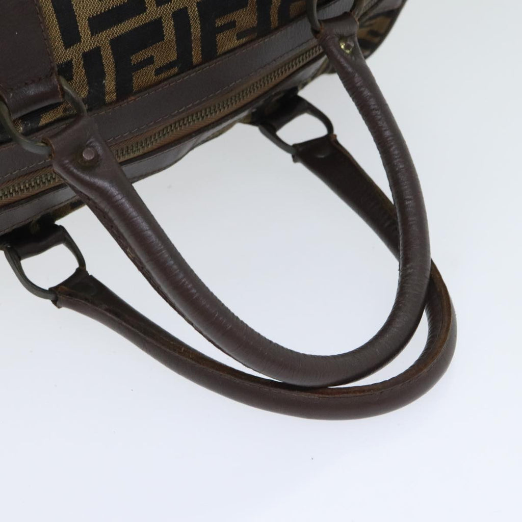 FENDI Zucca Canvas Boston Bag Brown Black ep5847