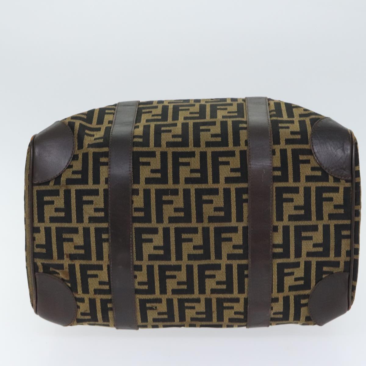 FENDI Zucca Canvas Boston Bag Brown Black ep5847