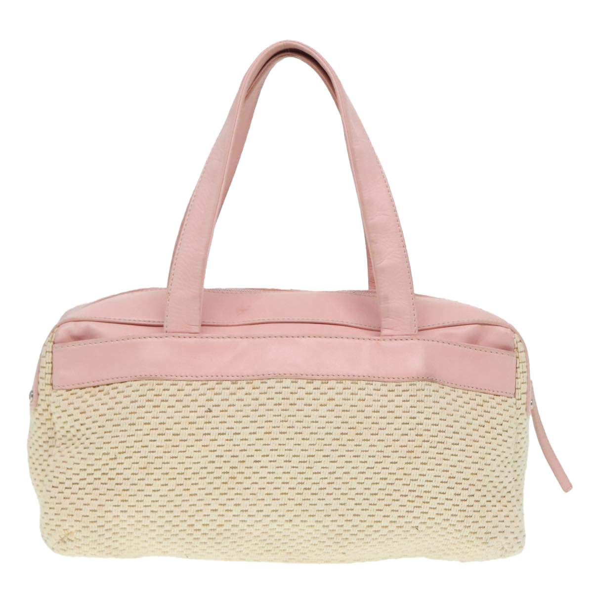 CHANEL Hand Bag Cotton Silver Beige CC ep5901