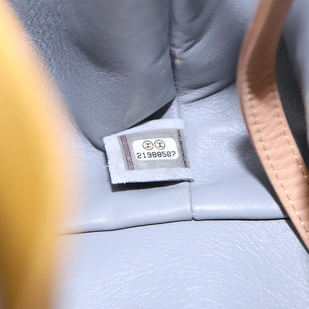 CHANEL Matelasse Chain Tote Bag Leather Beige Silver CC ep5902