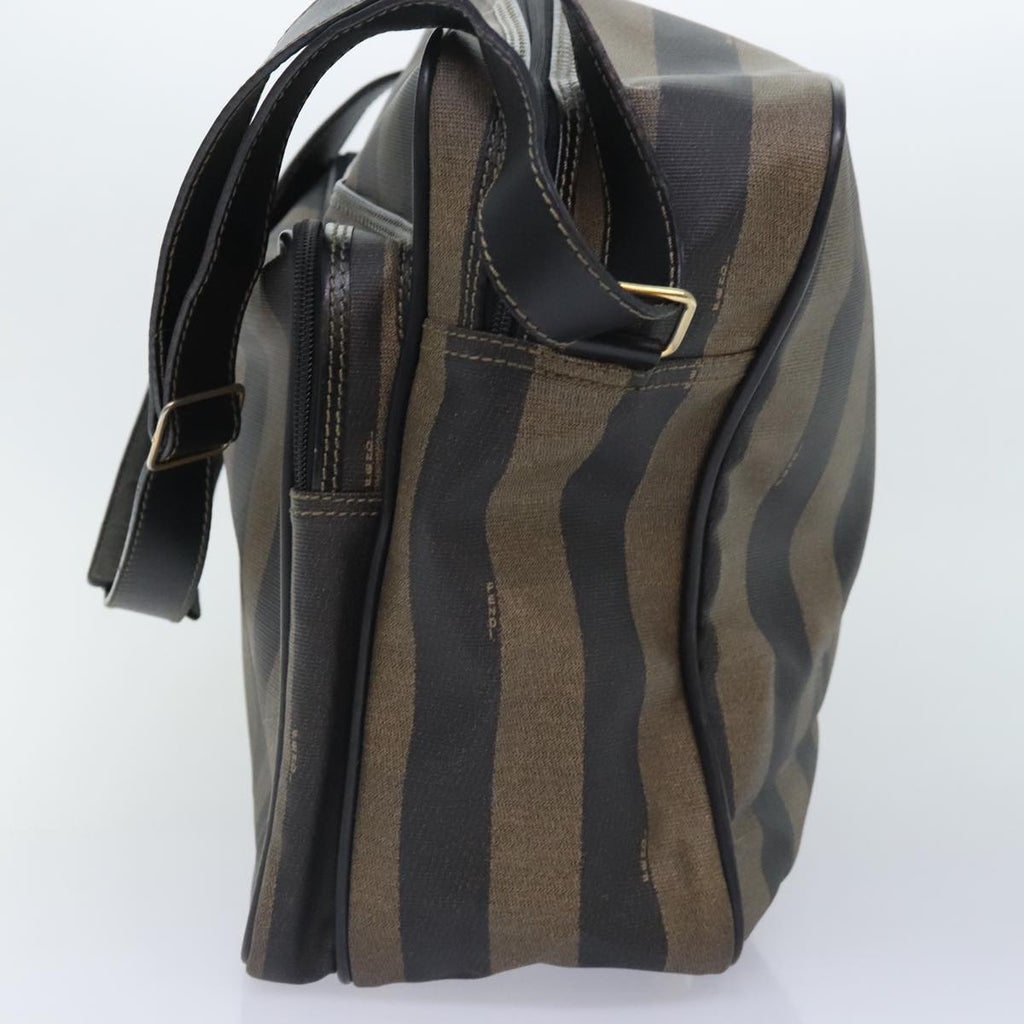 FENDI Pecan Canvas Shoulder Bag Coated Canvas Brown ep5905