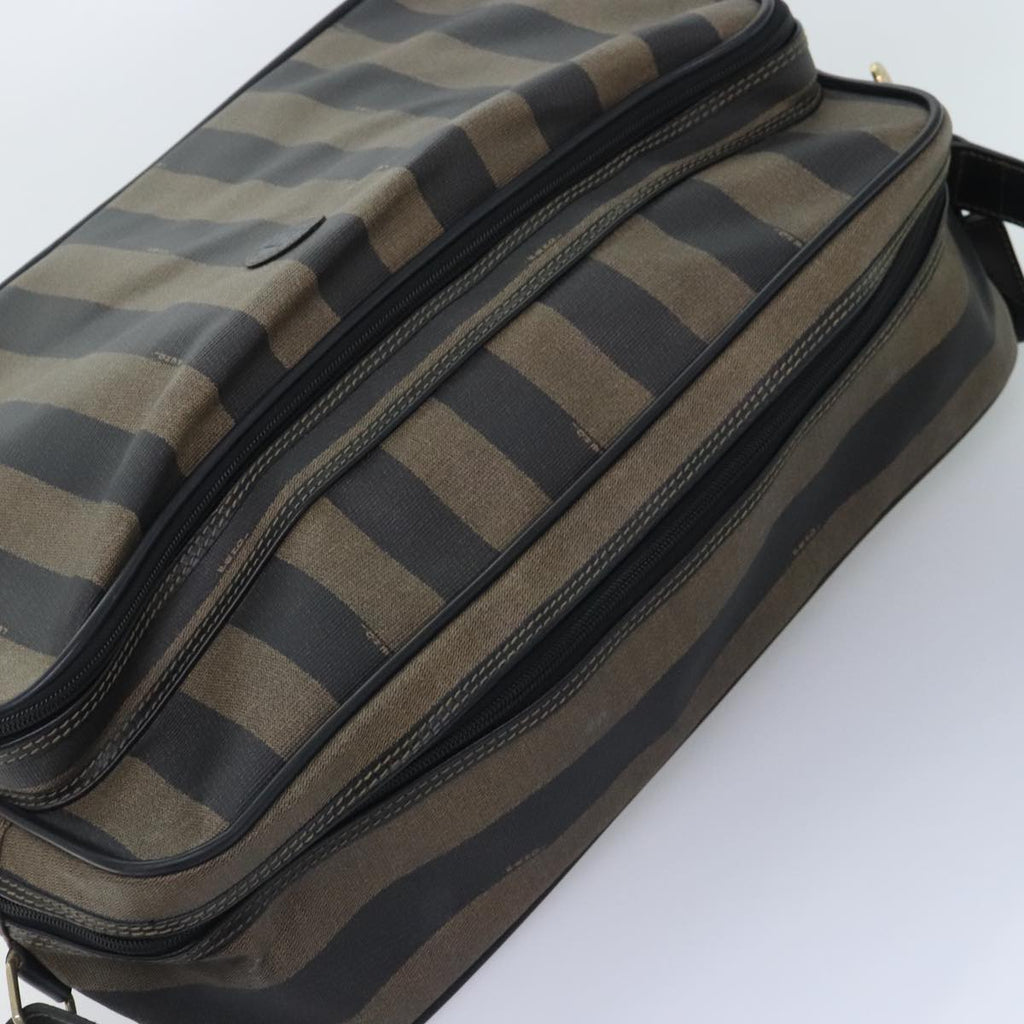 FENDI Pecan Canvas Shoulder Bag Coated Canvas Brown ep5905