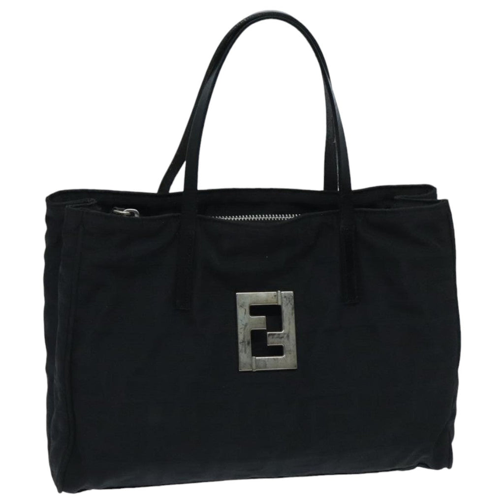 FENDI Zucca Canvas Hand Bag Black Silver ep5941