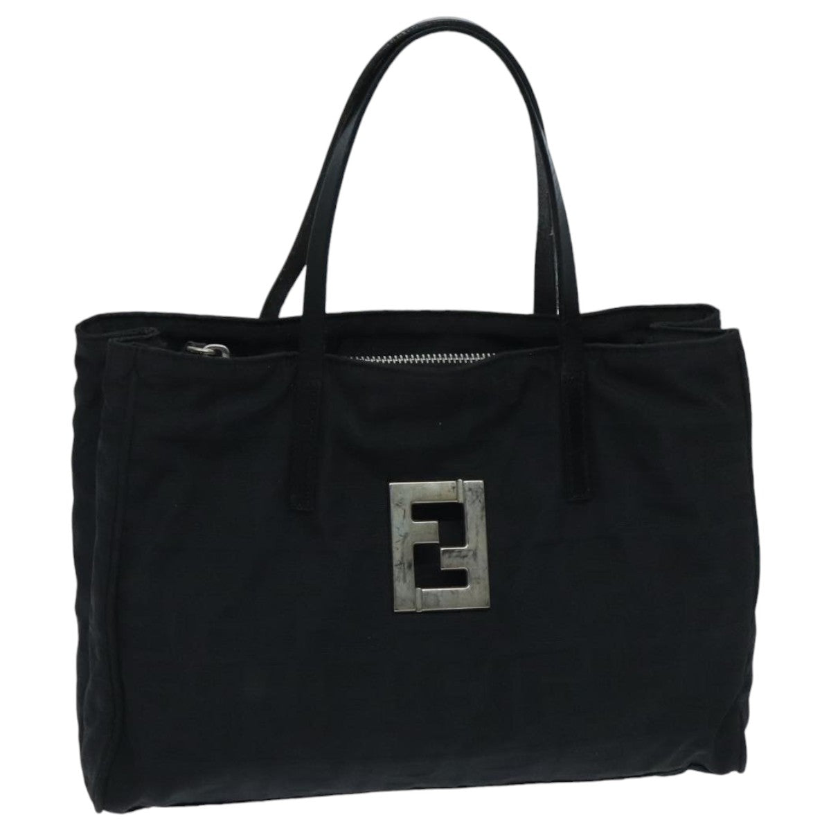 FENDI Zucca Canvas Hand Bag Black Silver ep5941