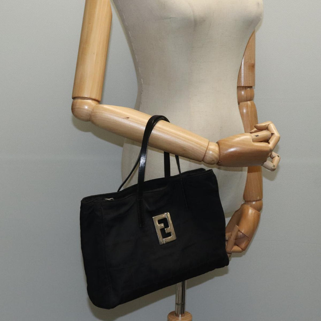 FENDI Zucca Canvas Hand Bag Black Silver ep5941