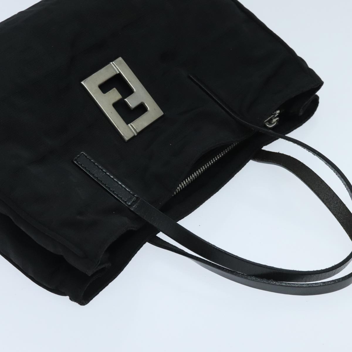 FENDI Zucca Canvas Hand Bag Black Silver ep5941