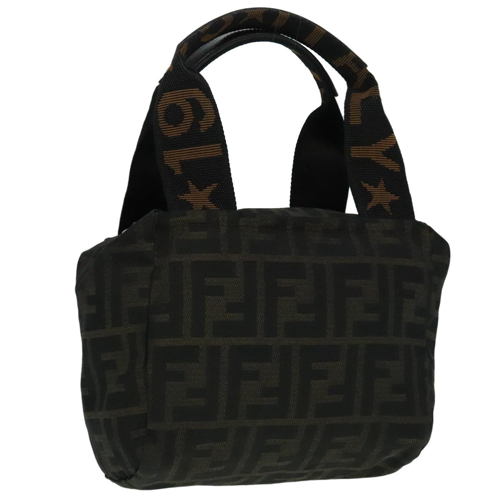 FENDI Zucca Canvas Hand Bag Brown Black ep5977