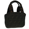 FENDI Zucca Canvas Hand Bag Brown Black ep5977