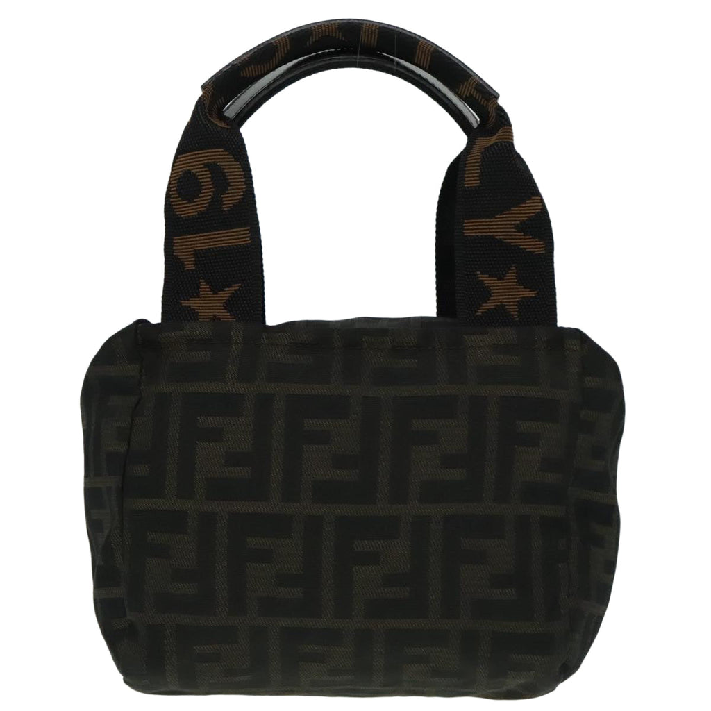 FENDI Zucca Canvas Hand Bag Brown Black ep5977