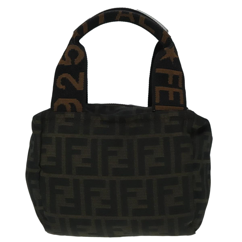 FENDI Zucca Canvas Hand Bag Brown Black ep5977