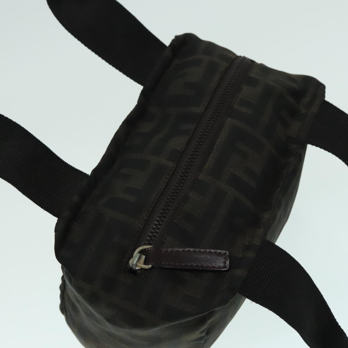 FENDI Zucca Canvas Hand Bag Brown Black ep5977