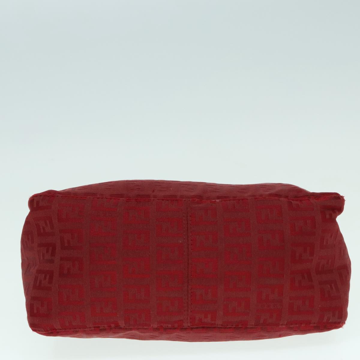 FENDI Zucchino Canvas Hand Bag Red Silver ep5978