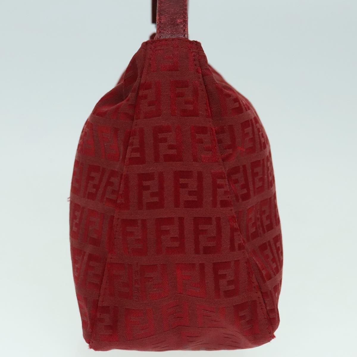 FENDI Zucchino Canvas Hand Bag Red Silver ep5978