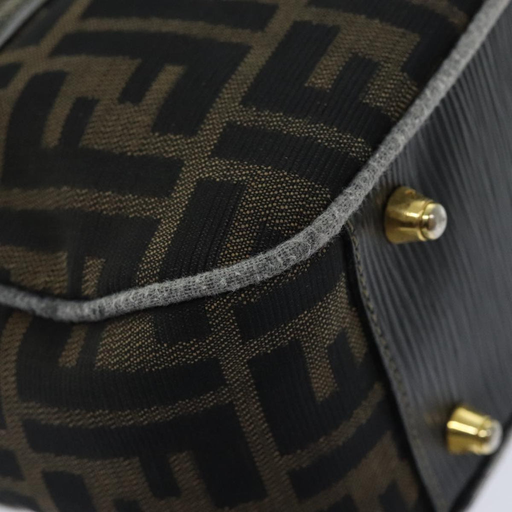 FENDI Zucca Canvas Hand Bag Brown Black ep5979