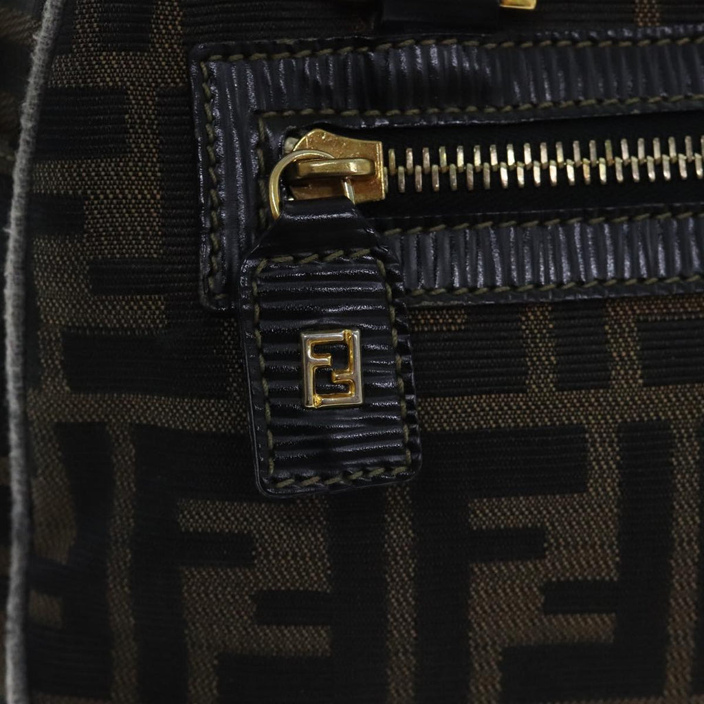 FENDI Zucca Canvas Hand Bag Brown Black ep5979