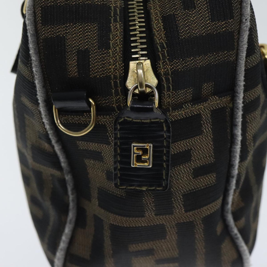 FENDI Zucca Canvas Hand Bag Brown Black ep5979