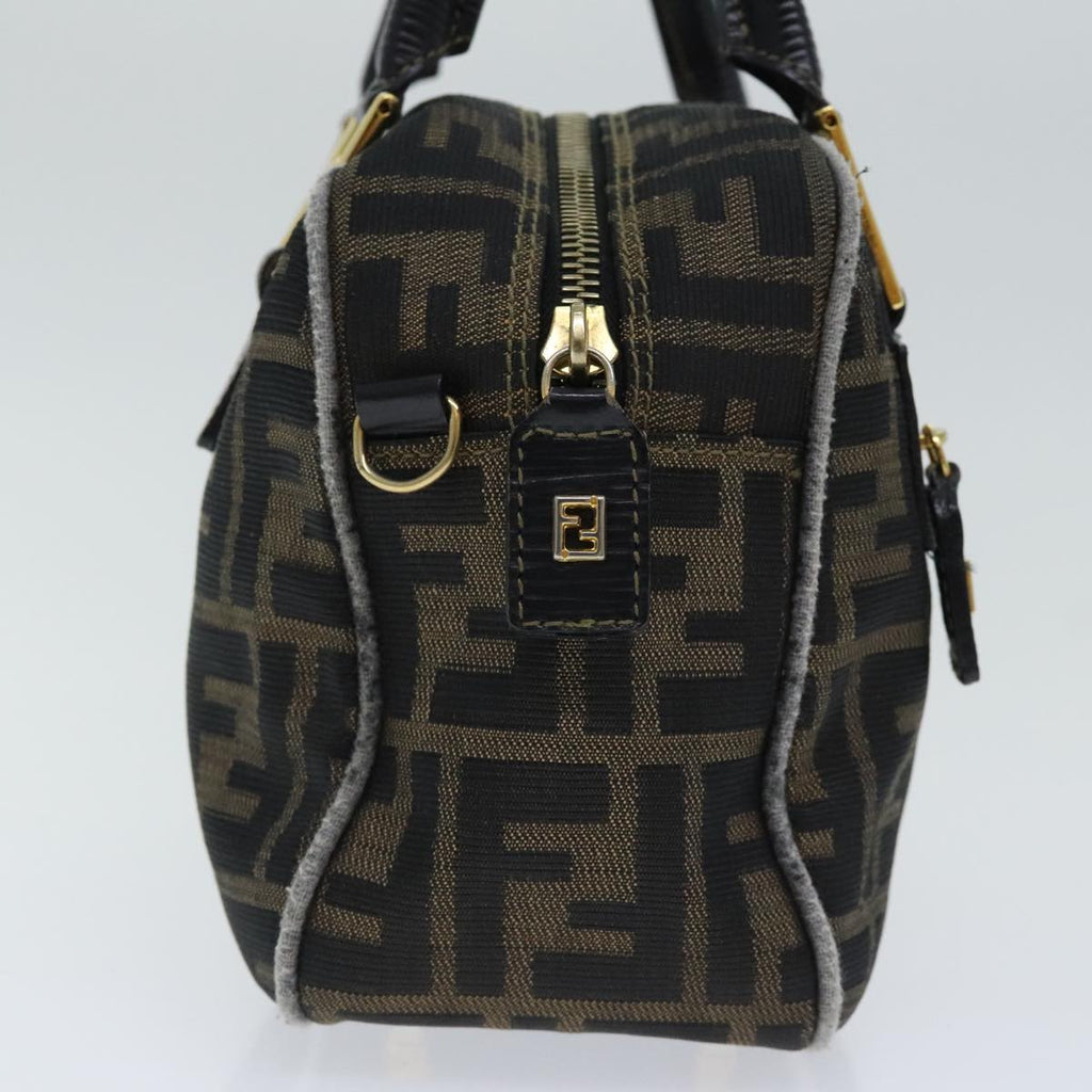 FENDI Zucca Canvas Hand Bag Brown Black ep5979
