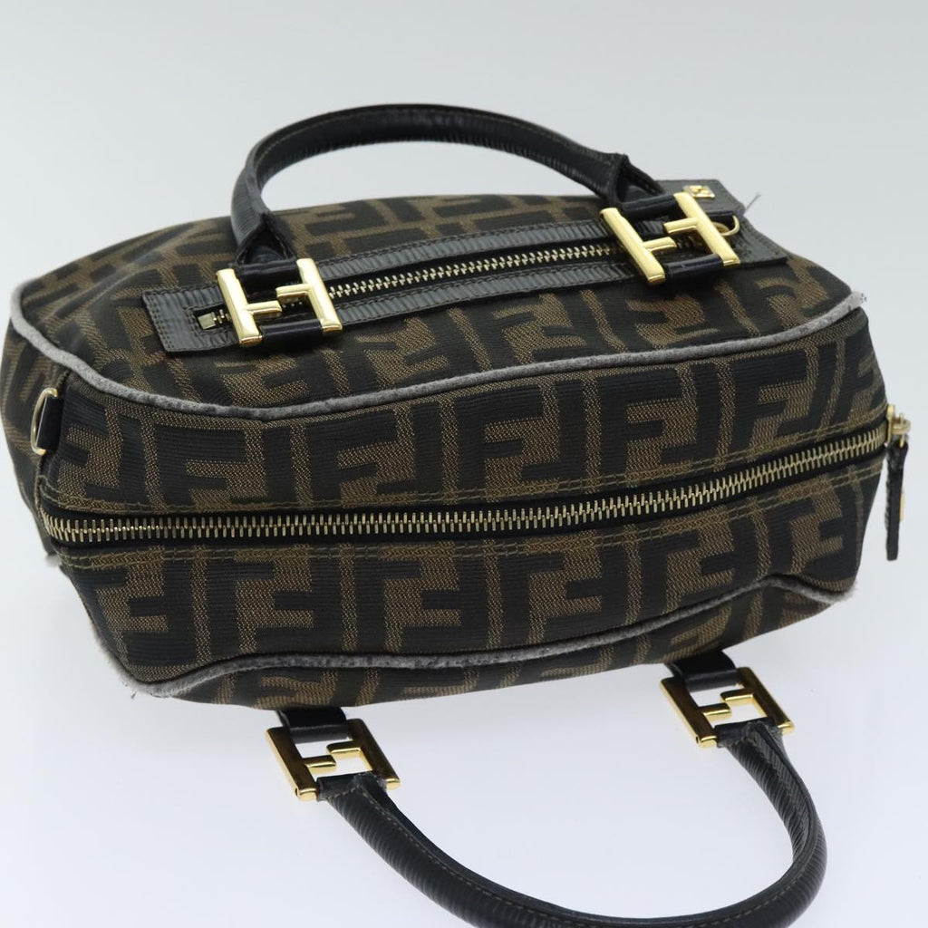 FENDI Zucca Canvas Hand Bag Brown Black ep5979