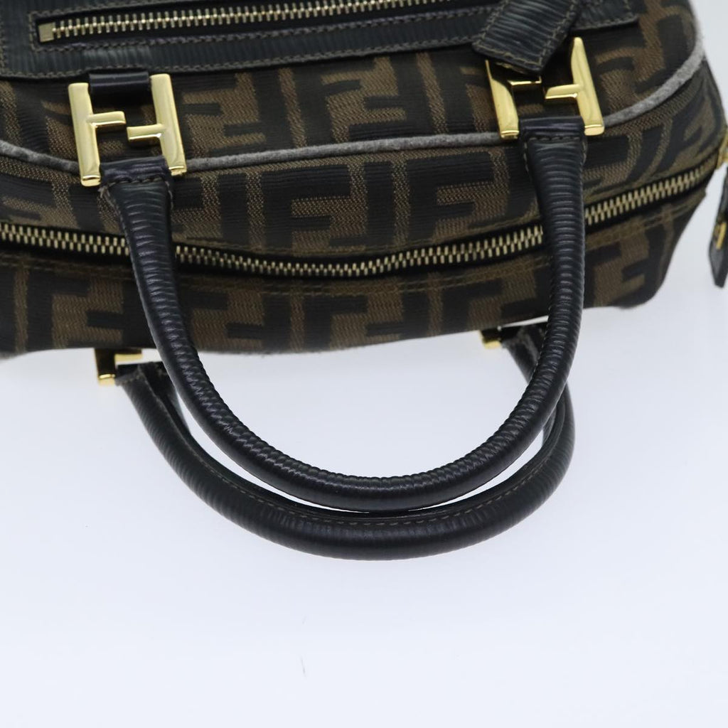 FENDI Zucca Canvas Hand Bag Brown Black ep5979