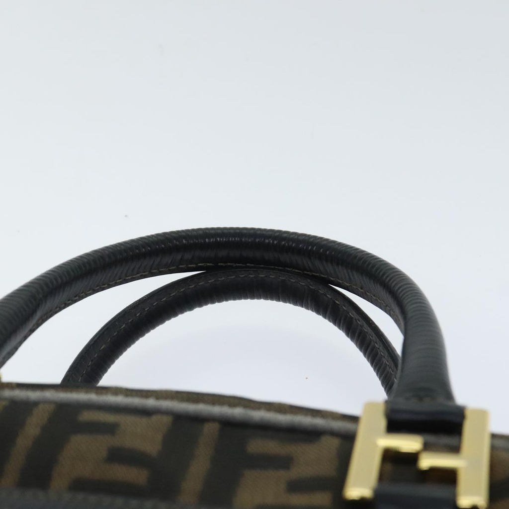 FENDI Zucca Canvas Hand Bag Brown Black ep5979