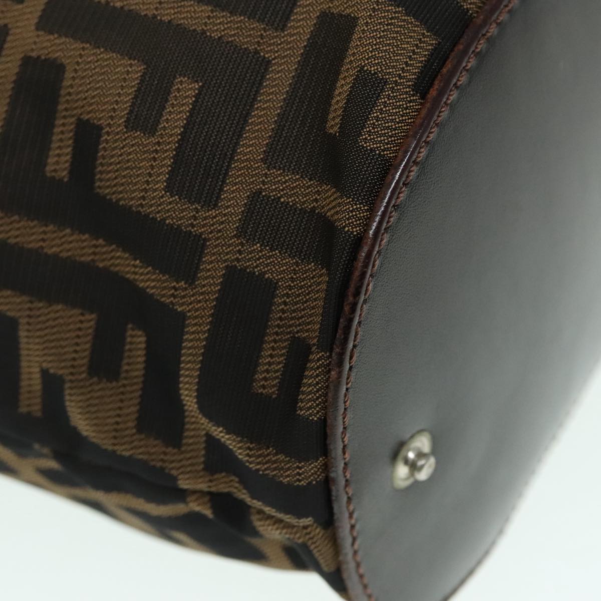 FENDI Zucca Canvas Hand Bag Brown Black ep6007
