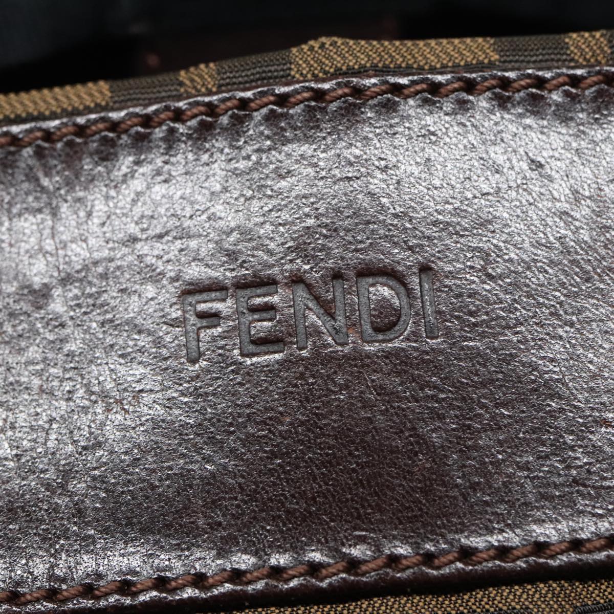 FENDI Zucca Canvas Hand Bag Brown Black ep6007
