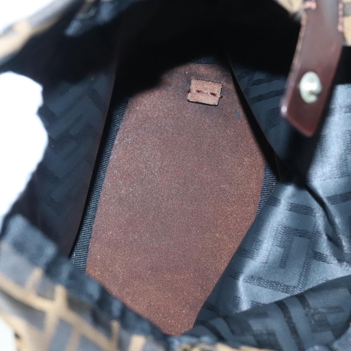 FENDI Zucca Canvas Hand Bag Brown Black ep6007