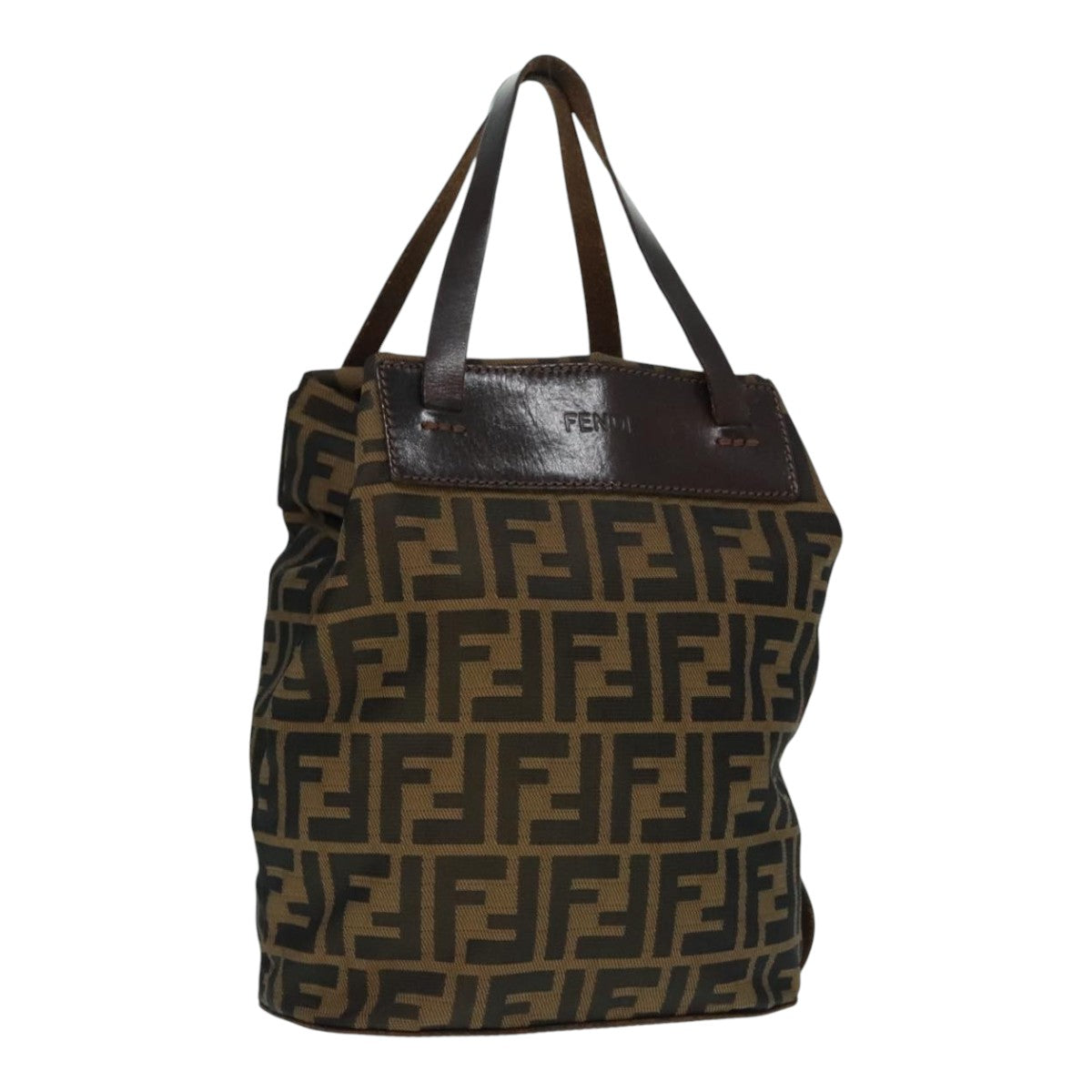 FENDI Zucca Canvas Hand Bag Brown Black ep6007