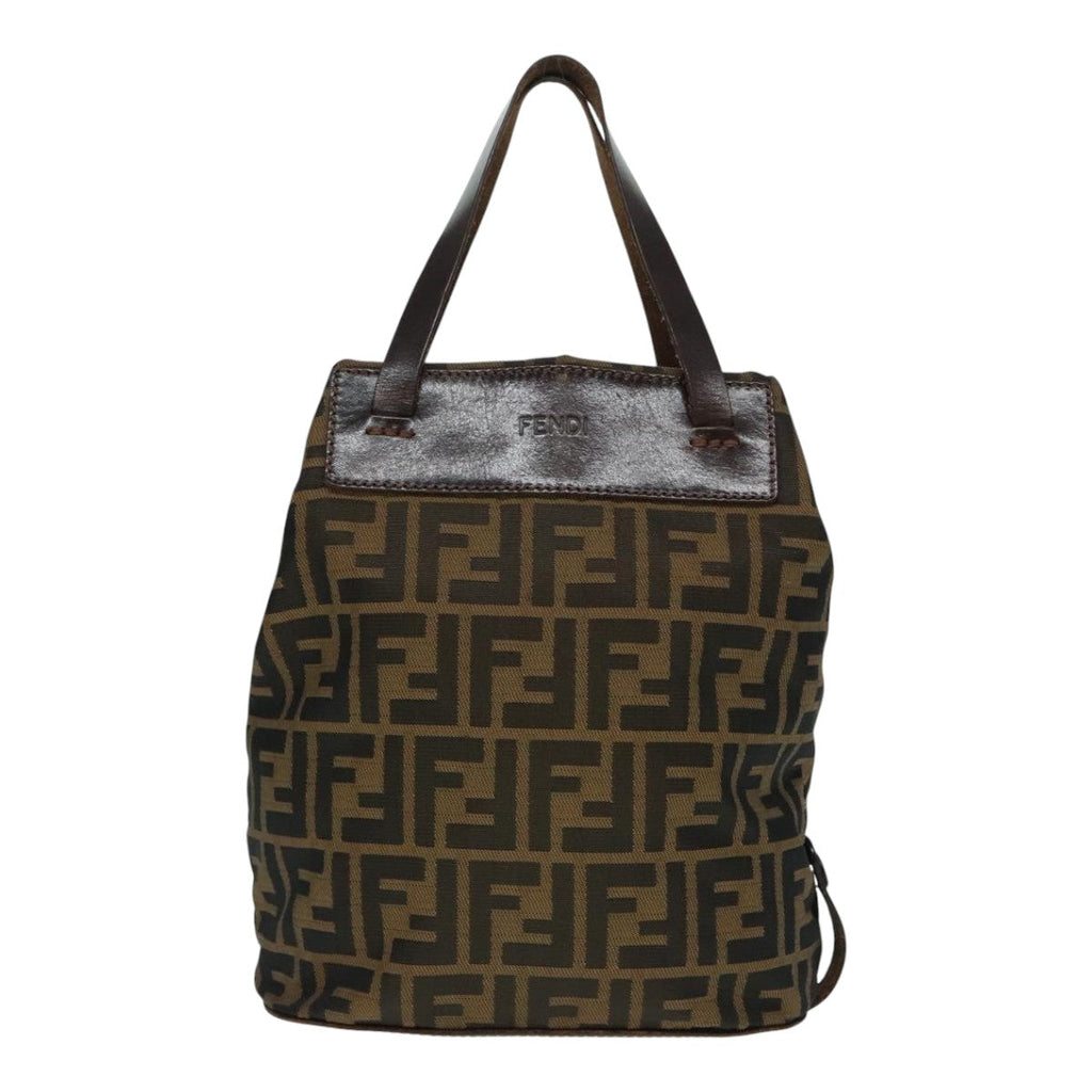FENDI Zucca Canvas Hand Bag Brown Black ep6007