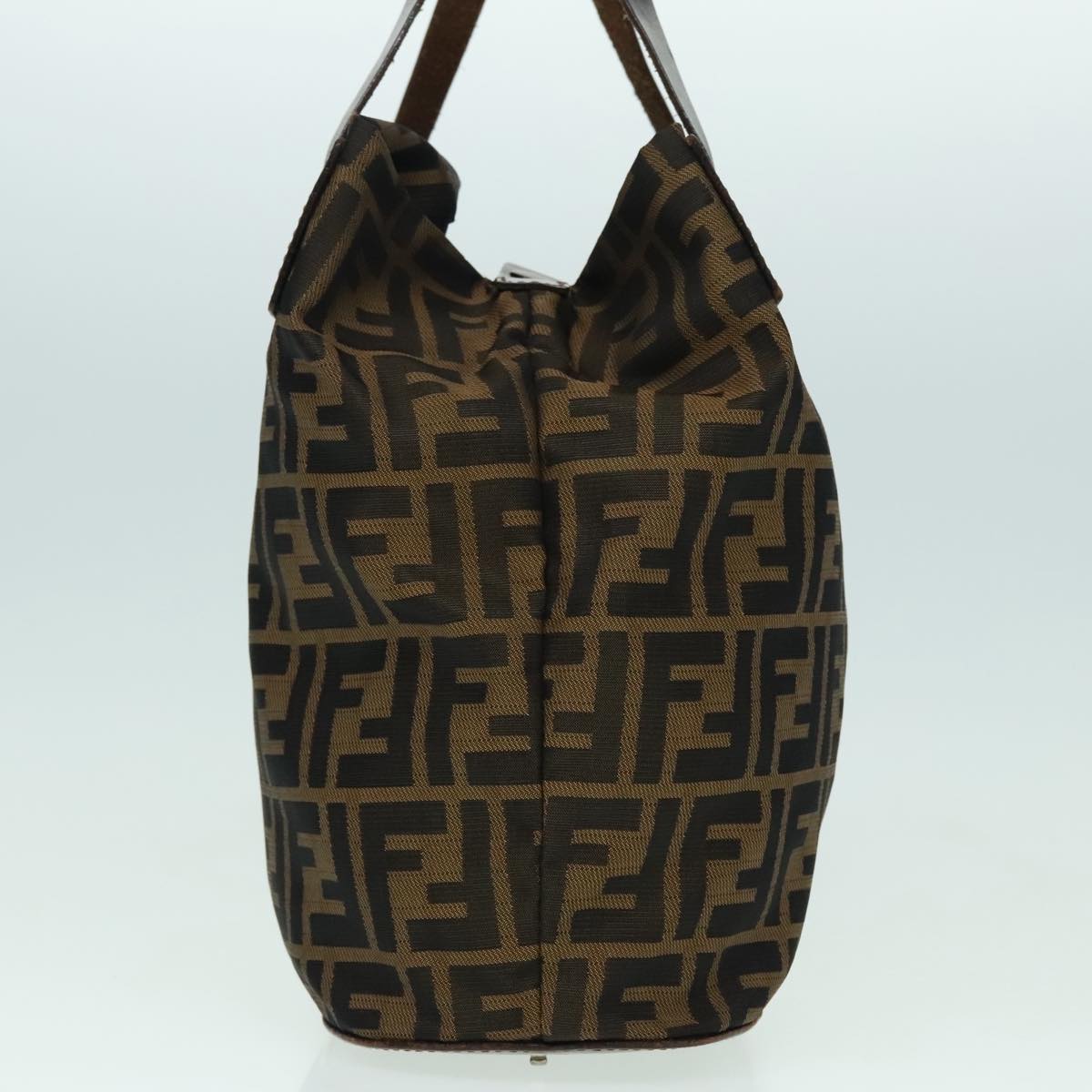 FENDI Zucca Canvas Hand Bag Brown Black ep6007