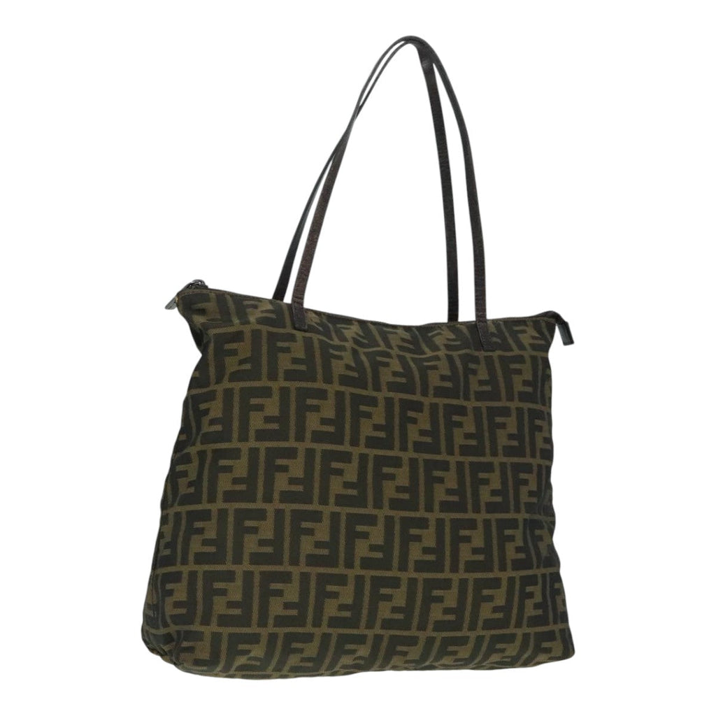 FENDI Zucca Canvas Tote Bag Brown Black Silver ep6014