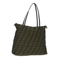 FENDI Zucca Canvas Tote Bag Brown Black Silver ep6014