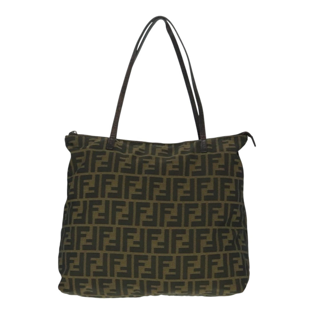 FENDI Zucca Canvas Tote Bag Brown Black Silver ep6014