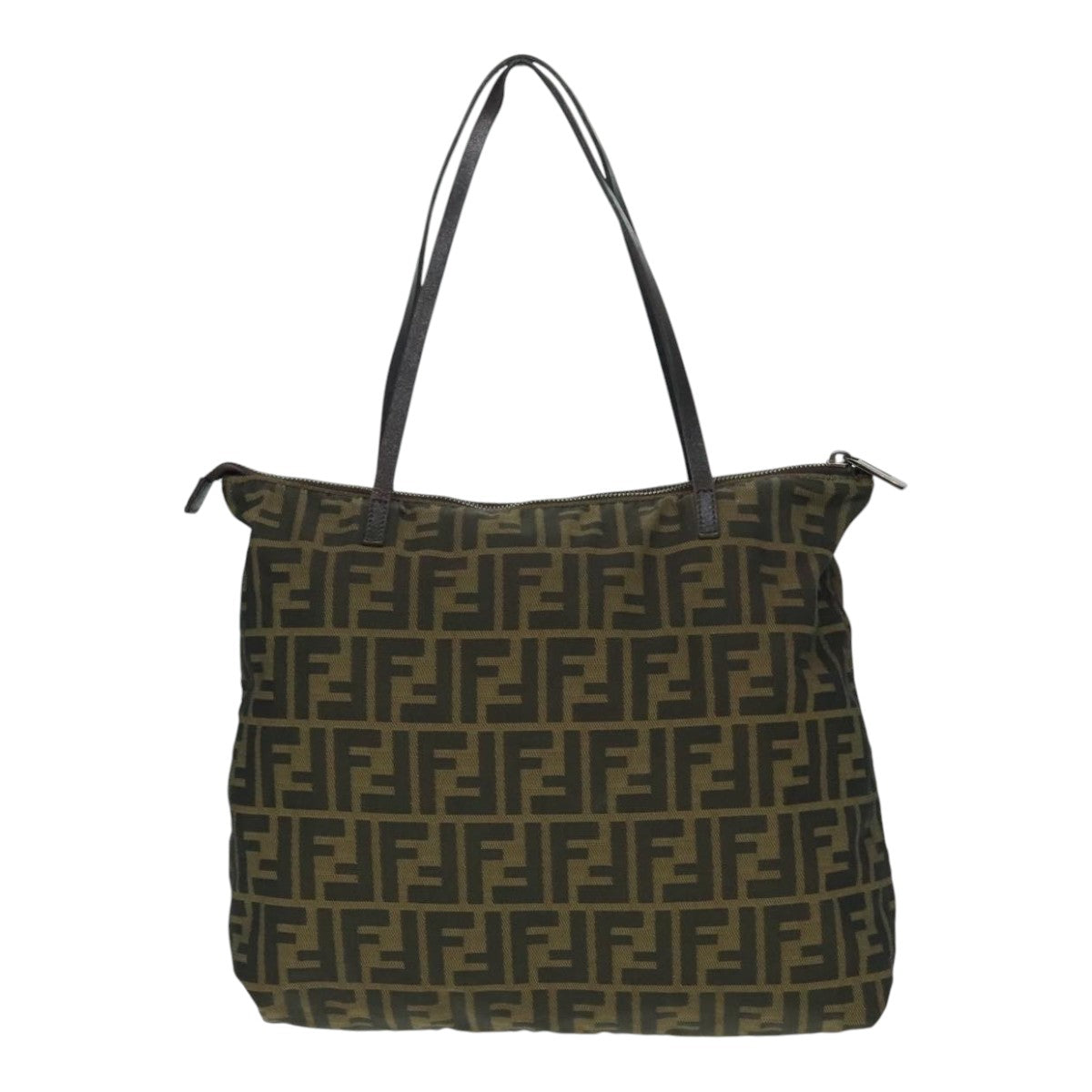FENDI Zucca Canvas Tote Bag Brown Black Silver ep6014