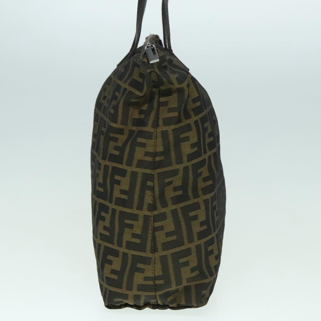 FENDI Zucca Canvas Tote Bag Brown Black Silver ep6014