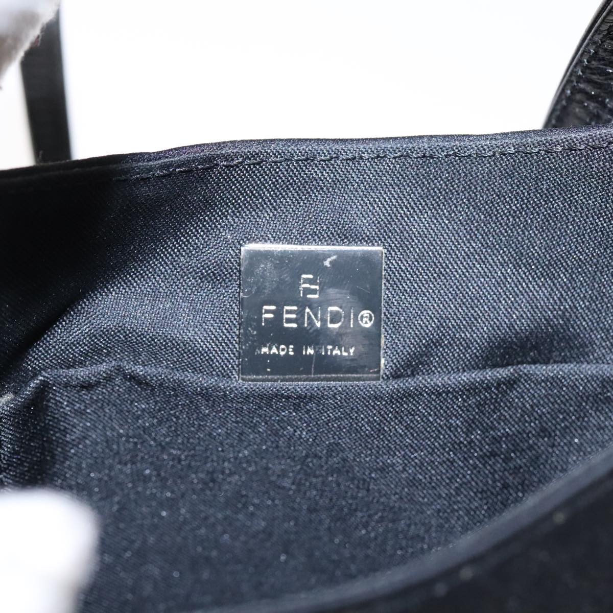 FENDI Mamma Baguette Shoulder Bag Nylon Leather Black Silver ep6018