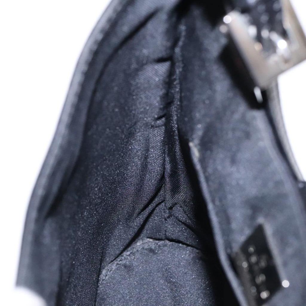 FENDI Mamma Baguette Shoulder Bag Nylon Leather Black Silver ep6018
