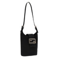 FENDI Mamma Baguette Shoulder Bag Nylon Leather Black Silver ep6018
