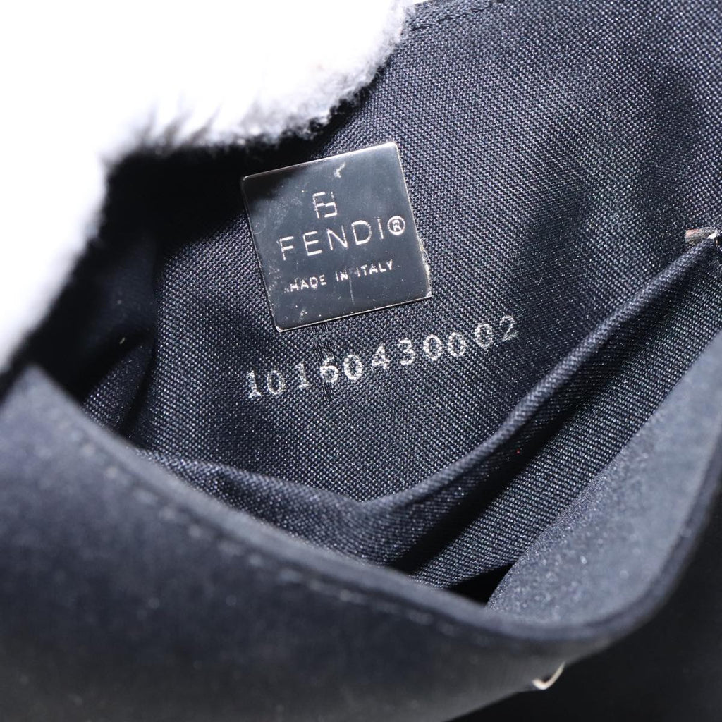 FENDI Mamma Baguette Shoulder Bag Nylon Leather Black Silver ep6018
