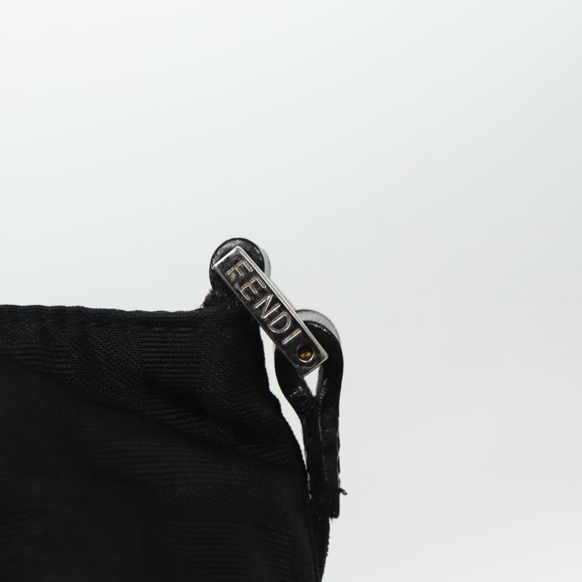 FENDI Zucca Canvas Shoulder Bag Nylon Black Silver ep6025