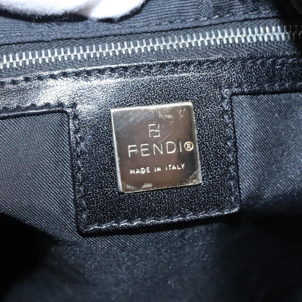 FENDI Zucca Canvas Shoulder Bag Nylon Black Silver ep6025