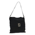 FENDI Zucca Canvas Shoulder Bag Nylon Black Silver ep6025