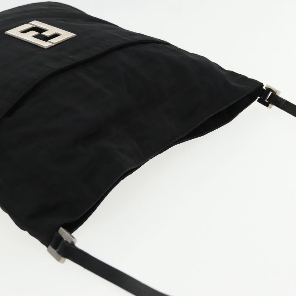 FENDI Zucca Canvas Shoulder Bag Nylon Black Silver ep6025