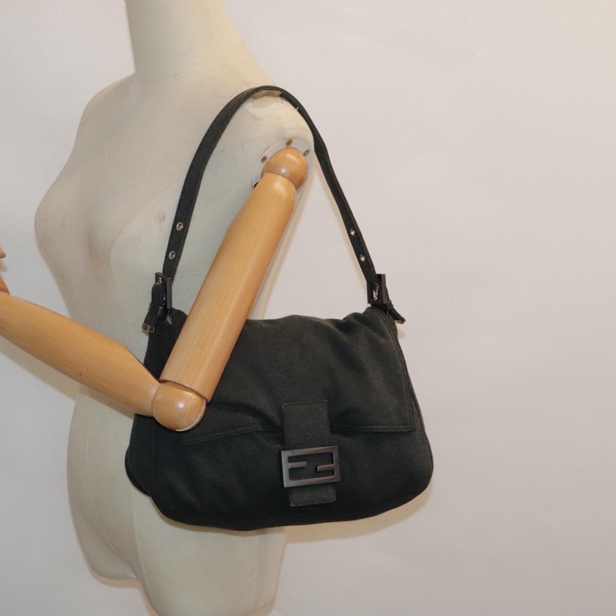 FENDI Mamma bucket Hand Bag Canvas Gray ep6034