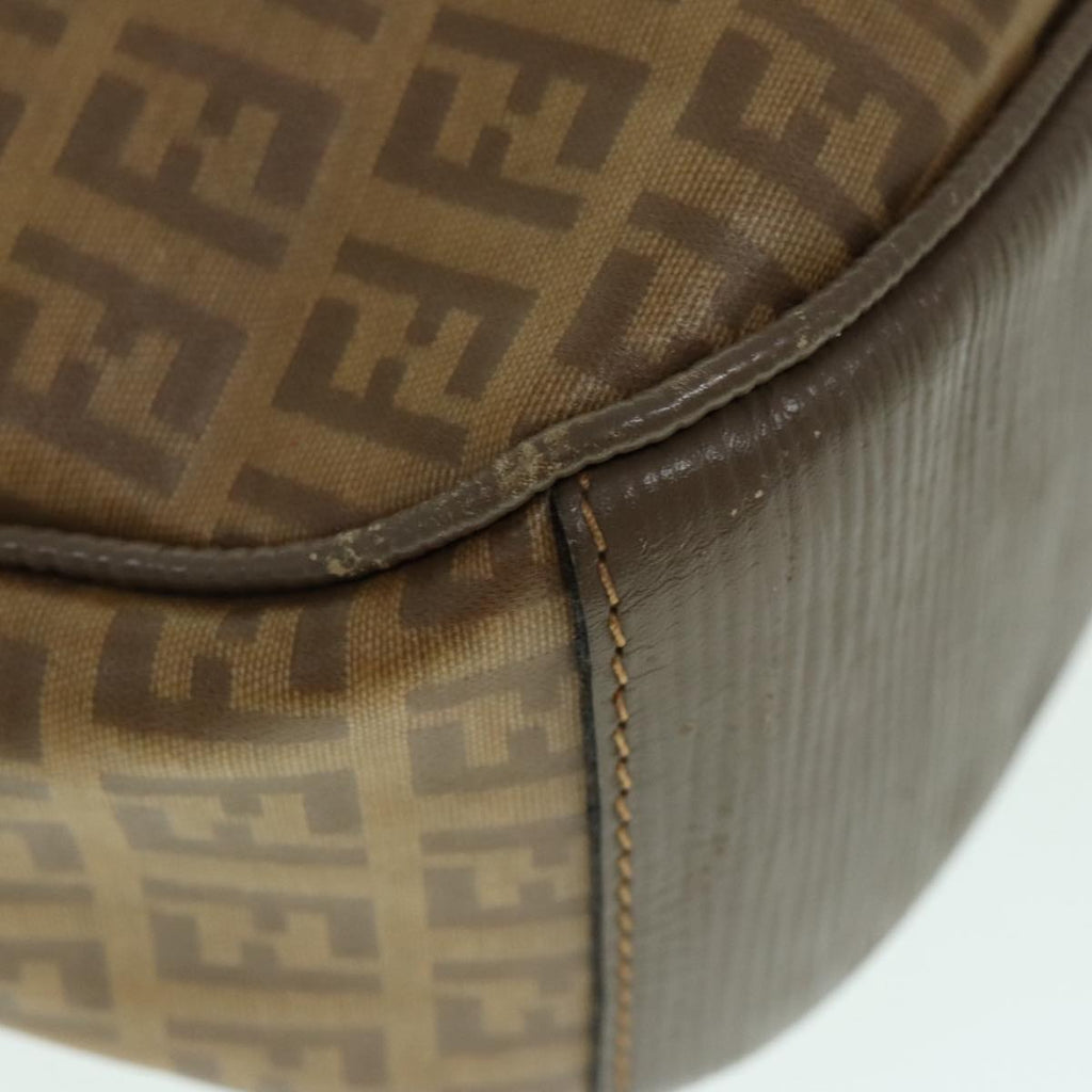 FENDI Zucchino Canvas Hand Bag Brown Gold ep6039