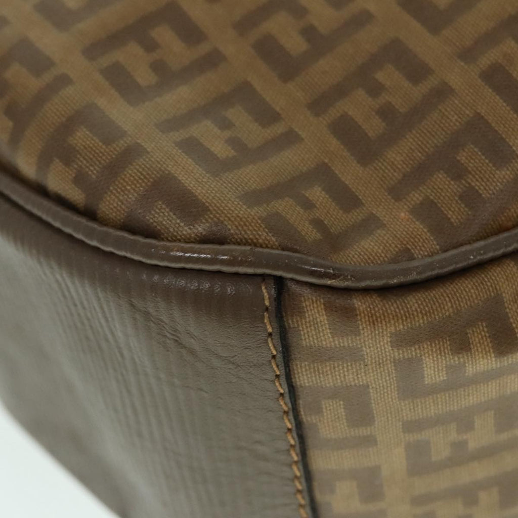 FENDI Zucchino Canvas Hand Bag Brown Gold ep6039