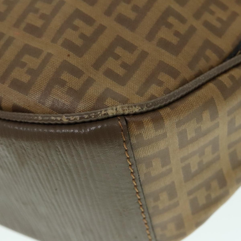 FENDI Zucchino Canvas Hand Bag Brown Gold ep6039