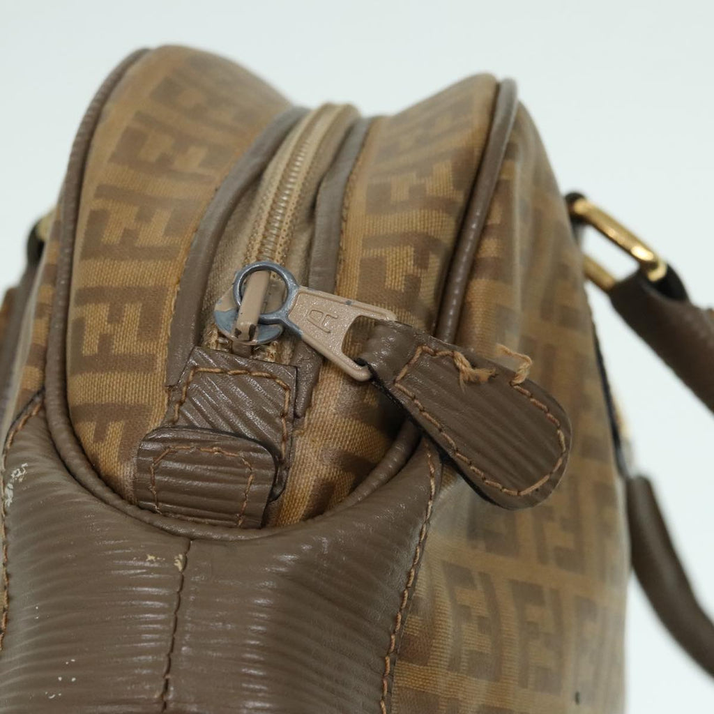 FENDI Zucchino Canvas Hand Bag Brown Gold ep6039
