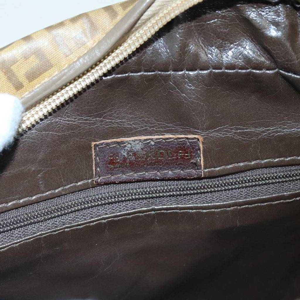 FENDI Zucchino Canvas Hand Bag Brown Gold ep6039